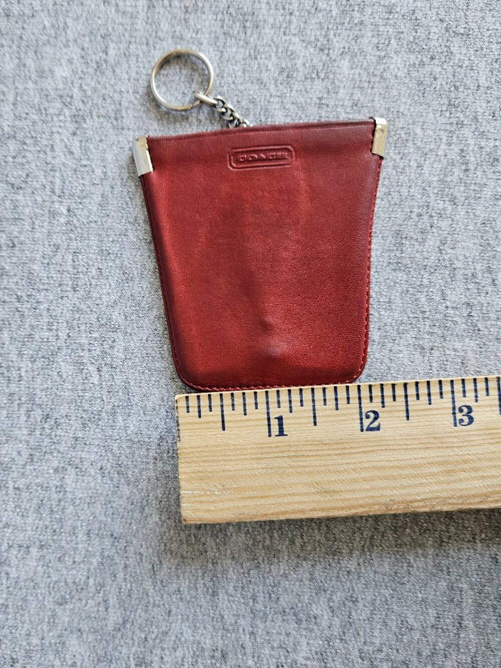 Coach Vintage Skinny Wallet Case Leather Bag Pouch & Squeeze Key Coin Bag Charm - Picture 12 of 12